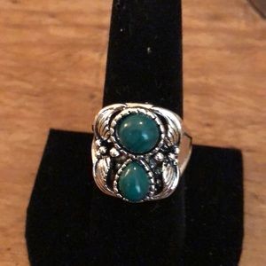 Malachite ring silver setting size 8. I have a matching malachite pendant listed